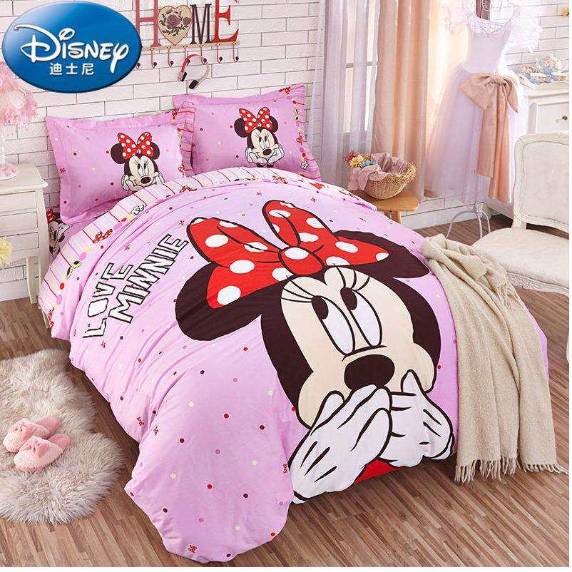 儿童床单四件套love米妮被套卡通三件套纯棉1.8m床