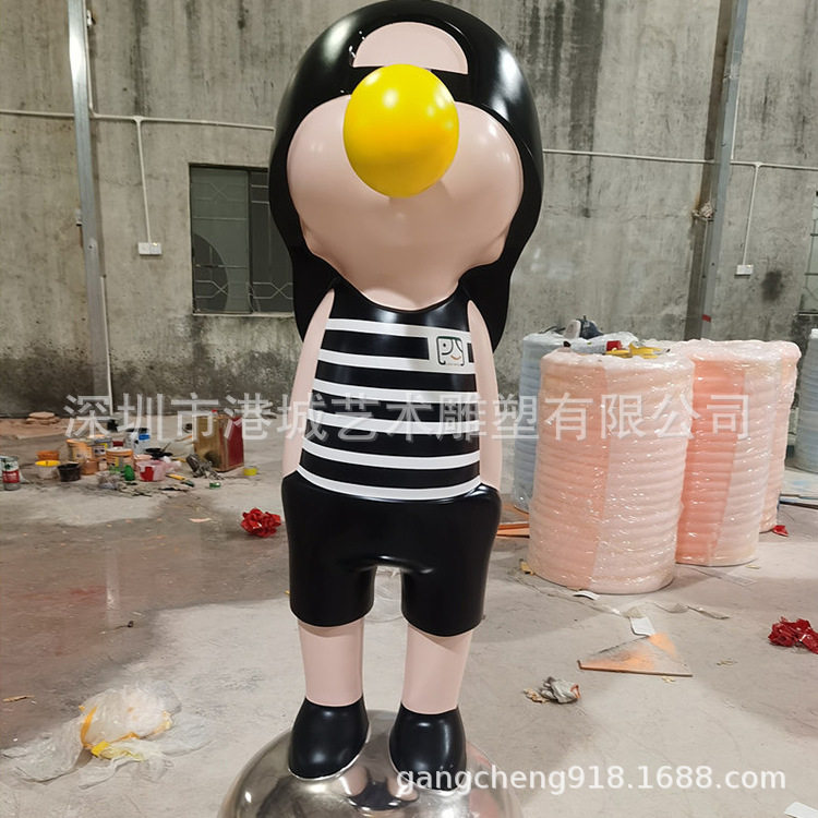 玻璃钢吹泡泡卡通雕塑摆件