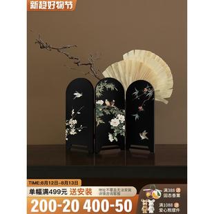边柜法式 饰画花鸟可玄关柜电视柜摆件折叠屏风小刚萌古风中 复古装