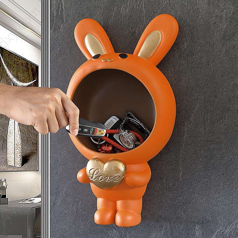 装饰入户挂钩门口钥匙收纳摆件置物盒置物架挂架墙面玄关壁挂卡通