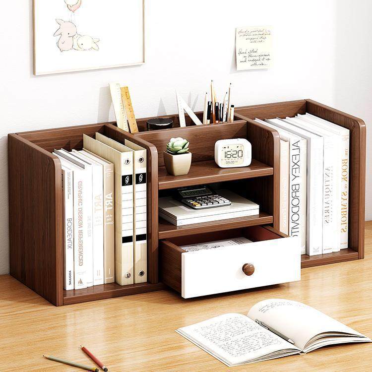 简易书架桌面置物架办公桌桌上收纳办公室书桌台面家用文件收纳架
