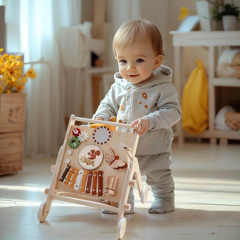 大件敲琴音台乐手推车学步车儿童玩具宝宝多功能早教益智忙碌桌