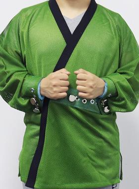 蒙泰精神科狂躁患者磁扣约束衣绿色网状款磁控约束衣