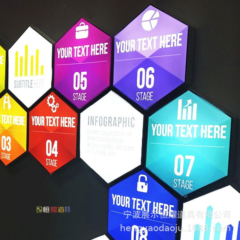 灯箱设计商业展示创意广告招牌门头通体发光字室外挂墙logo