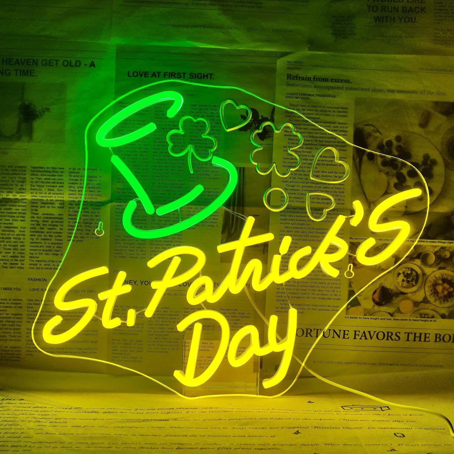 圣帕特里克节霓虹灯St. Patrick's Day节日装饰氛围灯派对灯牌