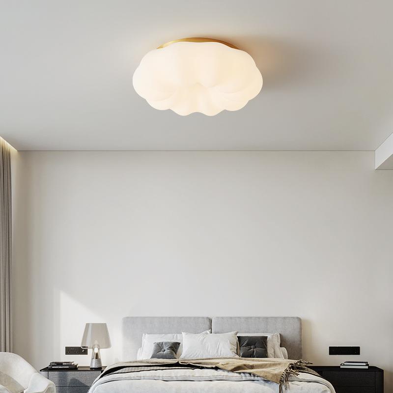全铜云朵灯奶油风卧室吸顶灯现代简约儿童房间全光谱护眼南瓜吊灯