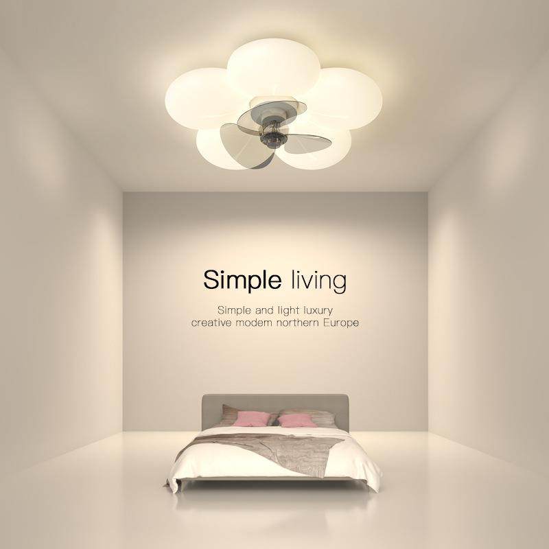 奶油风卧室灯吸顶灯吊扇灯儿童房餐厅主卧风扇电风扇灯2024年新款