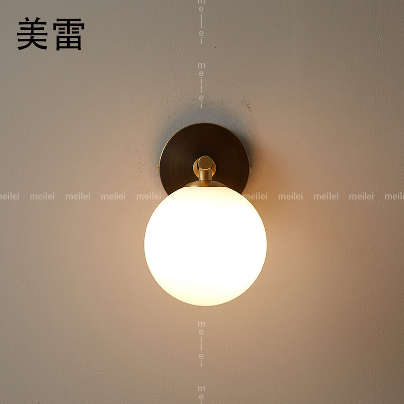 全铜水晶壁灯客厅壁灯现代简约轻奢卧室床头壁灯北欧创意LED壁灯