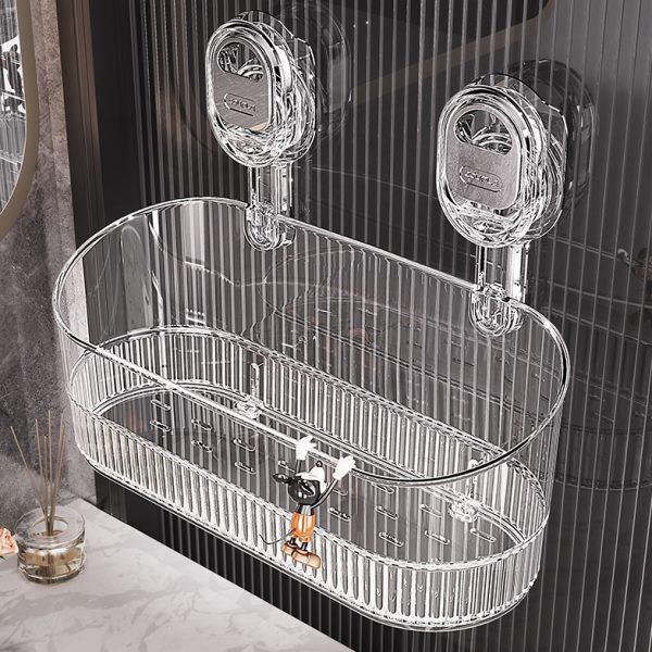 吸盘置物架家用浴室墙上免打孔无痕壁挂收纳盒卫生间洗漱台置物架,收纳整理,化妆品收纳架,淘宝优惠券,粉丝福利购,淘宝优惠卷