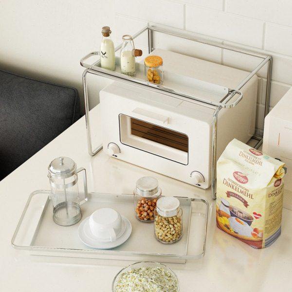 带托盘厨房置物架微波炉架子烤箱收纳家用双层台面桌面多功能橱柜,厨房/烹饪用具,微波炉置物架,淘宝优惠券,粉丝福利购,淘宝优惠卷