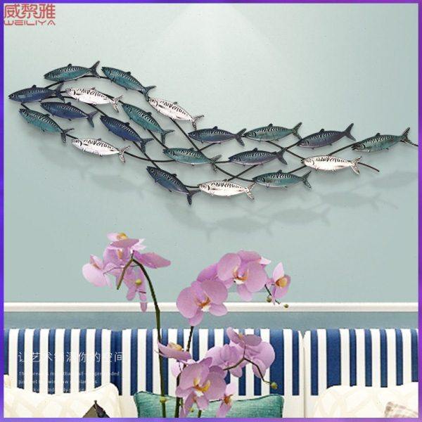 地中海铁艺鱼儿童房墙面装饰品壁饰沙发上墙饰墙壁挂饰,家居饰品,壁饰,淘宝优惠券,粉丝福利购,淘宝优惠卷