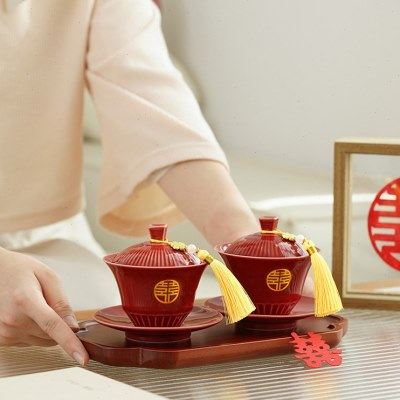 时光新人结婚敬茶杯喜碗套装一对改口敬酒杯陪嫁用品,节庆用品/礼品,喜碗/敬茶杯,淘宝优惠券,粉丝福利购,淘宝优惠卷