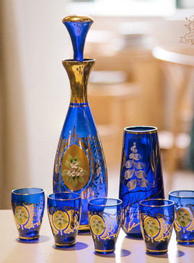 酒瓶空瓶酒杯玻璃手工创意密封个性套装装饰家用艺术欧式奢华摆件