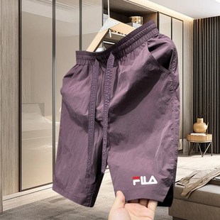 男士 五分裤 美式 斐家夏季 宽松休闲情侣沙滩裤 刺绣短裤 速干中裤 新款