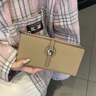 钱包女款2024新款真皮长款小众设计拉链卡包二合一女式长夹高级感