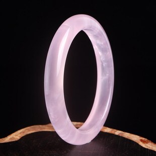 天然粉水晶手镯芙蓉石镯子晶体通透女款生日礼物饰品送鉴定