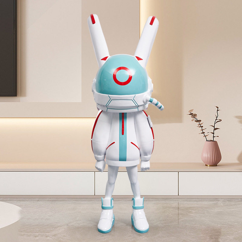 可定制卡通公仔雕塑网红月光兔售楼处商场酒吧潮玩太空兔落地摆件,家居饰品,落地摆件,淘宝优惠券,粉丝福利购,淘宝优惠卷