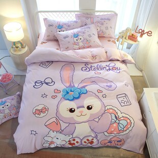 全棉儿童上下铺1米2床笠款三件套1米35床笠O女孩子女童床上四件套