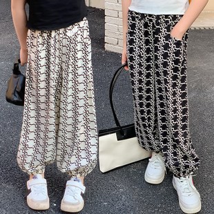 2025新款 休闲防蚊裤 宽松束脚长裤 儿童雪纺灯笼裤 女童裤 薄款 子夏季