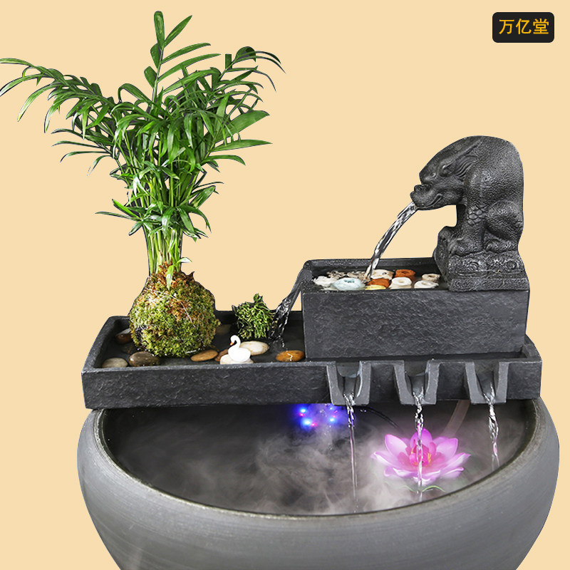 乌金石流水摆件水族循环增氧过滤器鱼缸瓦缸石槽配件中式生财摆件,家居饰品,流水摆件,淘宝优惠券,粉丝福利购,淘宝优惠卷