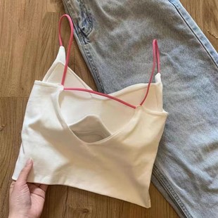 打底上 内搭外L穿纯欲辣妹短款 夏季 美背吊带带胸垫吊带背心女夏季