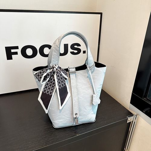 渐变色水桶包diy手o工编织包包自制材料包手缝日常通勤甜美菜篮子