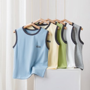 跨栏宽肩砍袖 纯棉宝宝宽松坎肩小众无袖 男 薄款 儿童背心男童夏季