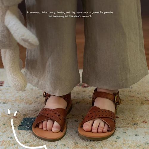 女童凉鞋2023夏季新款透气公主鞋E儿童软底镂空鞋小女孩沙滩露趾