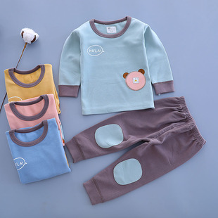 儿童秋衣秋裤 可m外穿男童保暖内衣纯棉加厚女童宝宝线衣秋冬 套装