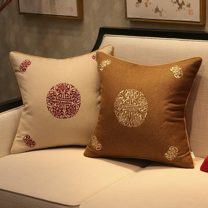 新抱枕棉麻刺绣红木沙发靠垫实木茶椅靠枕圈椅腰枕垫子靠背,居家布艺,靠垫/抱枕,淘宝优惠券,粉丝福利购,淘宝优惠卷