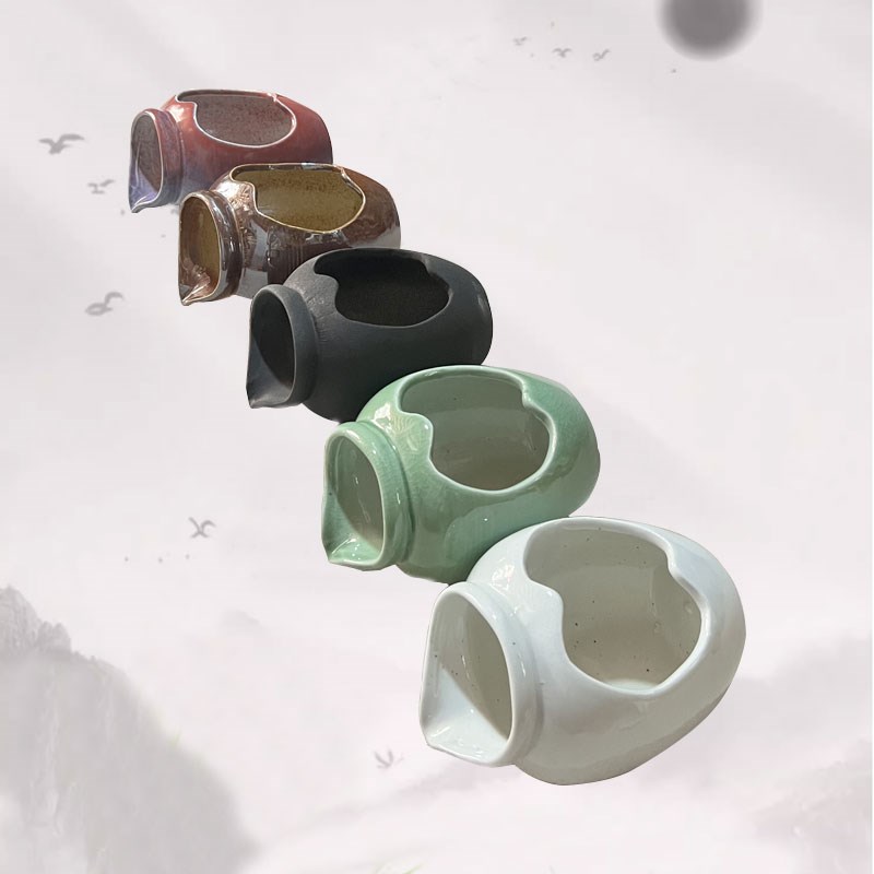 陶瓷鱼缸造景流水摆件葫芦流水罐口增氧装饰品水景观摆件