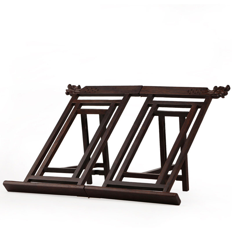 雅轩斋红木书架工艺品 花梨木练字字帖架 红檀木实木质阅读架底座