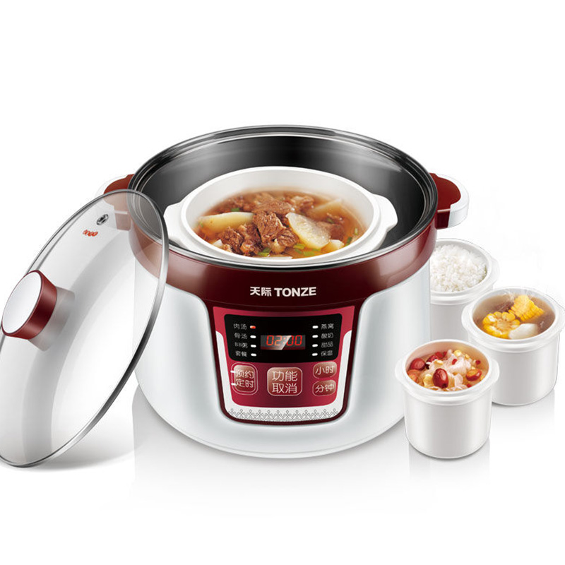 天际锈钢电炖锅智能隔水炖盅燕窝白瓷煲汤煮粥升四胆宝宝锅