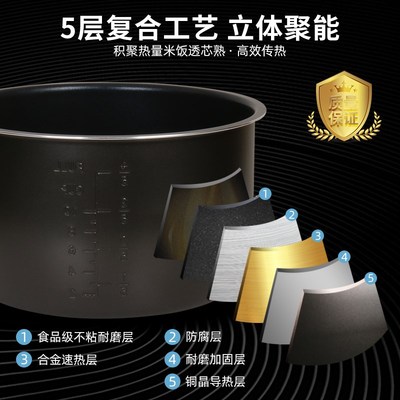 适用于奔腾电压力锅内胆5L升PYD50A/爱德CYYB50-90不粘黑晶煲胆芯