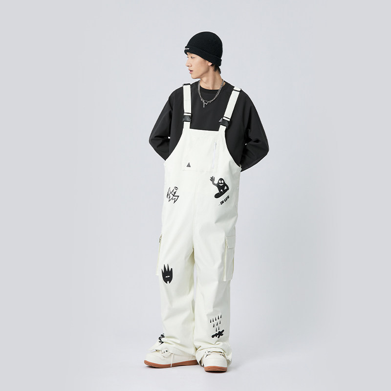 南恩单板滑雪服抱婴袋裤女男款防水加厚潮流冬季保暖宽松连身裤