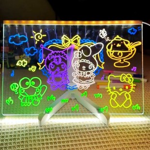 电子画画板绘画屏diy摆摊小黑板led发光解压儿童涂鸦画画板可擦写