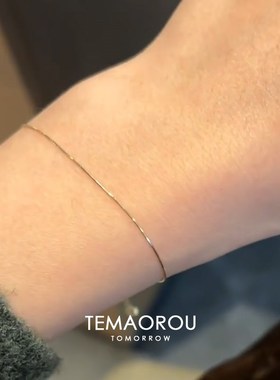 日系精致钛钢不掉色极细蛇骨金色素手链女款手环轻奢小众高级手饰