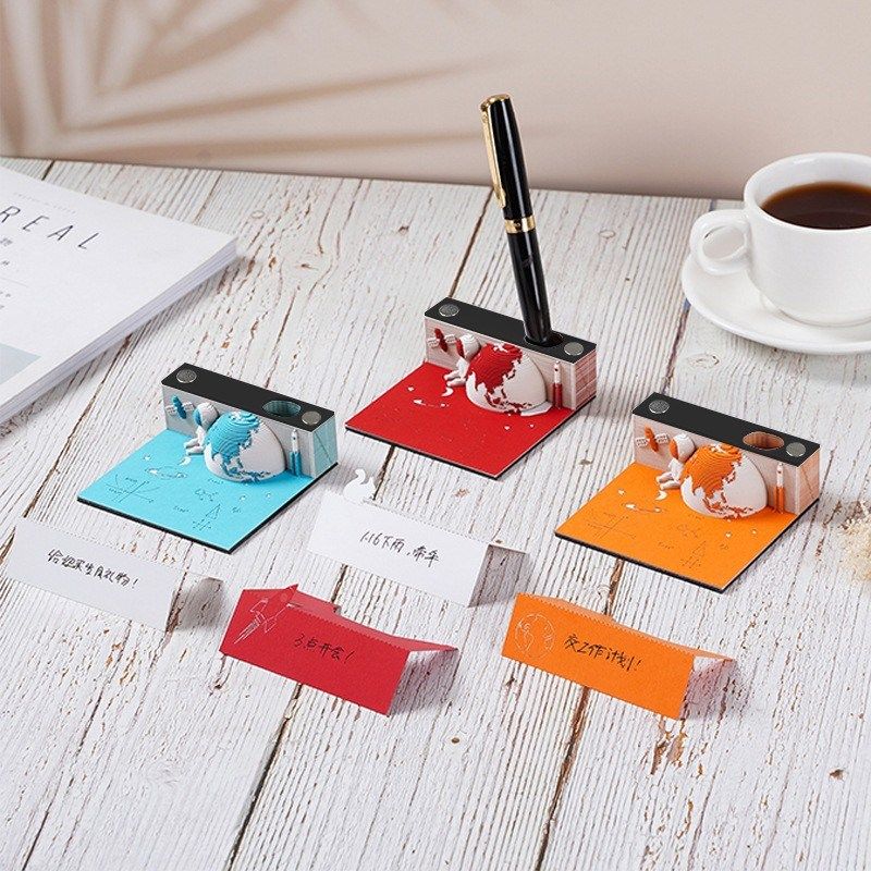 特卖/3d立体便签2024手撕日历创意艺术品桌面摆件立体纸雕便利贴