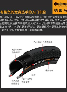 马牌公路车外胎700*23C 25C28C自行车折叠防刺四季轮胎GP5000