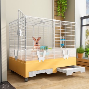 兔笼子防喷尿带挡尿板抽屉养兔子专用特大号宠物别墅家用室内兔窝