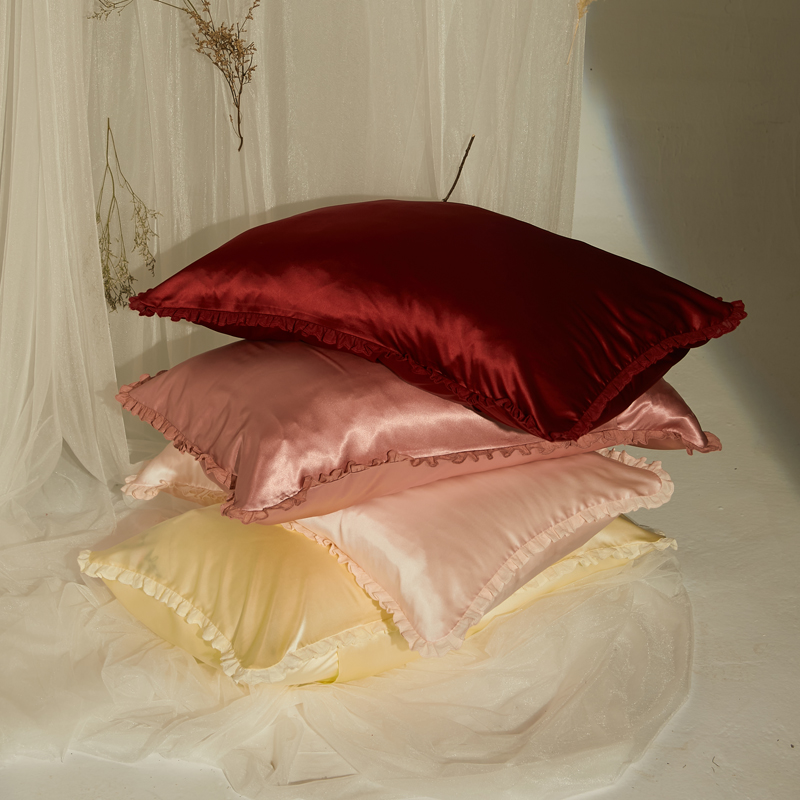 keytomoon月之匙枕套夏季单人真丝桑蚕丝单个48cmx74cm结婚礼物