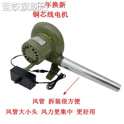 蓝蛟包邮电动鼓风机烧烤小型220V伏调速交直流调风家用柴火汽化炉专用摆件饰品