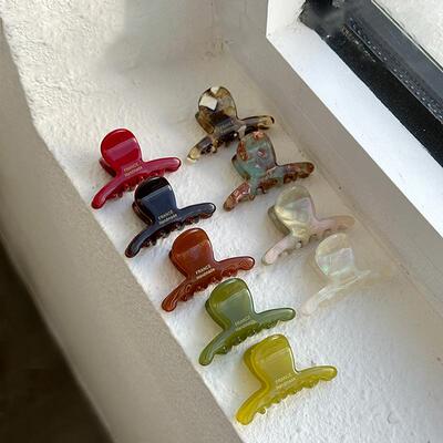 韩版金标醋酸质感抓夹可爱减龄小号刘海发抓一字抓夹侧边刘海发夹