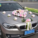 扮婚庆用品工厂仿真玫瑰婚车爱心 D756婚车装 实价婚车鲜花
