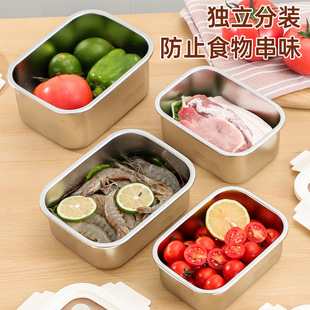 直供304不锈钢保鲜盒可视盖子密封水果盒学生便当盒食物收纳盒