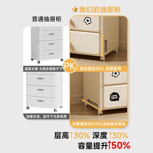 多巴胺收纳柜免安装床头五斗抽屉式置物架塑料S可移动多层储物箱