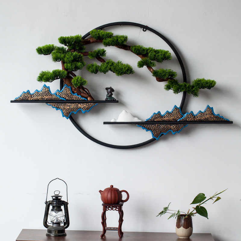 新中式装饰画客l厅玄关茶室背景墙装饰品铁艺迎客松壁饰,家居饰品,壁饰,淘宝优惠券,粉丝福利购,淘宝优惠卷
