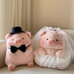 新款压床娃娃一对结婚新t婚礼物送新人婚庆公仔陪嫁抱枕猪猪可爱