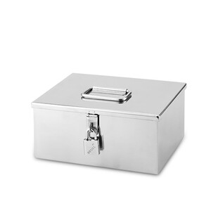 不锈钢钱箱贴士箱储钱箱存钱箱储蓄箱盒罐小钱箱R超市工具箱收费