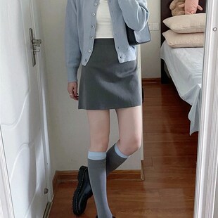 灰色短款半身裙女春夏装新款韩系穿搭短裙小个子高腰百搭包臀裙